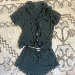 Small Women's Eberjey Fit Sleepwear Set in Dark Green